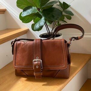 Coach Hampton Bag Whiskey Brown Leather, excellent used condition!